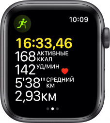 Часы Apple Watch SE GPS 44mm Aluminum Case with Sport Band 2021 (Серый космос/Темная ночь)