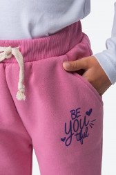 Теплые брюки из футера трехнитки с начесом для девочки Bonito