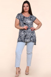 Удлиненная женская футболка с разрезами Руся