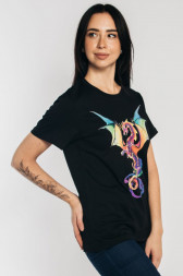 Женская хлопковая футболка с принтом дракон Lets Go